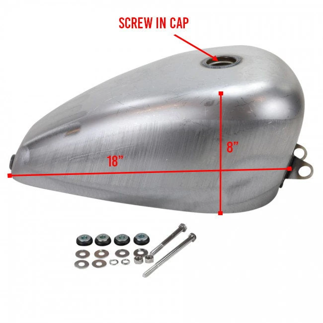 Rubber Mounted 3.1 Gal Sportster King Tank Fits 1995-03 4 Rubber Mounted 3.1 Gal Sportster King Tank Fits 1995-03 - Image 2