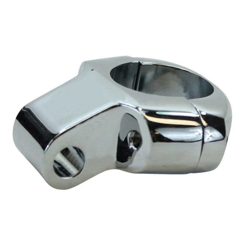 Custom Mirror Clamp For 1" Handlebars And 5/16" Mirrors - Chrome 5 Custom Mirror Clamp For 1" Handlebars And 5/16" Mirrors - Chrome - Image 3