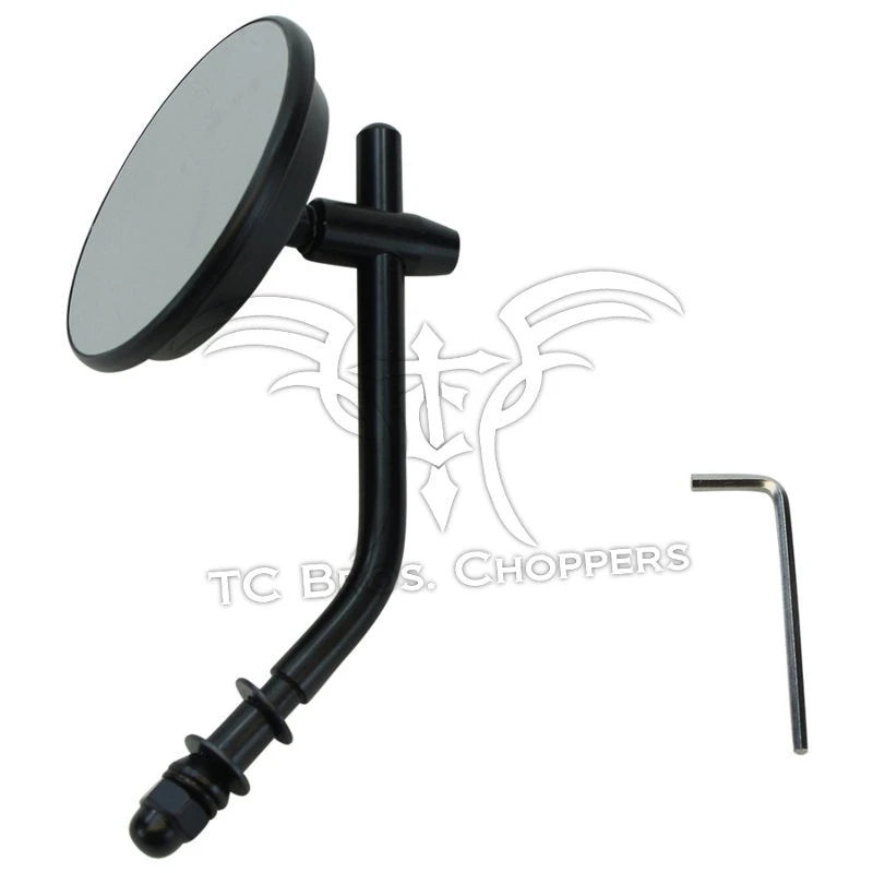 Black 3" Mini Mirror (Fits All Harley 1965-Later Lever Mount Left Or Right Side) 4 Black 3" Mini Mirror (Fits All Harley 1965-Later Lever Mount Left Or Right Side) - Image 2
