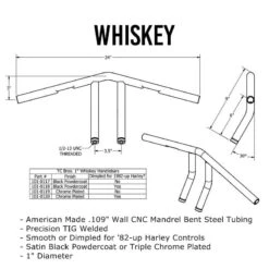 TC Bros. 1" Whiskey Handlebars - Black -Maxima Store 101 0101.4 2 2