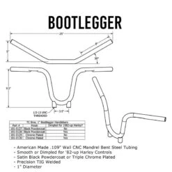 TC Bros. 1" Bootlegger Handlebars - Black -Maxima Store 101 0127.3