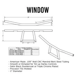 TC Bros. 1" Window Handlebars - Black -Maxima Store 101 0135 2