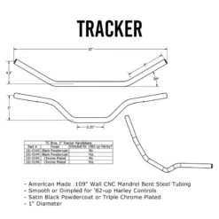 TC Bros. 1" Tracker Handlebars - Black -Maxima Store 101 0143.3