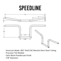 TC Bros. 7/8" Speedline Handlebars - Black -Maxima Store 101 0174.3