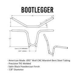TC Bros. 7/8" Bootlegger Handlebars - Black -Maxima Store 101 0175.4