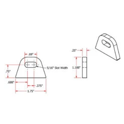 Weld On Steel Mounting Tabs Style 5 By TC Bros 7 Weld On Steel Mounting Tabs Style 5 By TC Bros -Maxima Store 104 0039.1