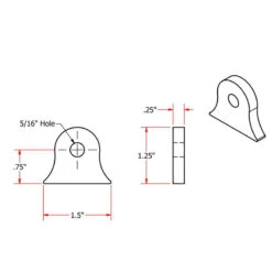 Weld On Steel Mounting Tabs Vintage Style 6 By TC Bros 7 Weld On Steel Mounting Tabs Vintage Style 6 By TC Bros -Maxima Store 104 0040.1