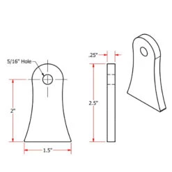 Weld On Steel Mounting Tabs Vintage Style 7 By TC Bros -Maxima Store 104 0041.1