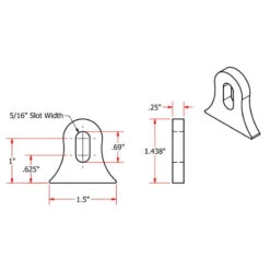 Weld On Steel Mounting Tabs Vintage Style 8 By TC Bros 7 Weld On Steel Mounting Tabs Vintage Style 8 By TC Bros -Maxima Store 104 0042.1