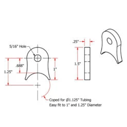 Weld On Steel Mounting Tabs Vintage Style 10 By TC Bros -Maxima Store 104 0044b 1