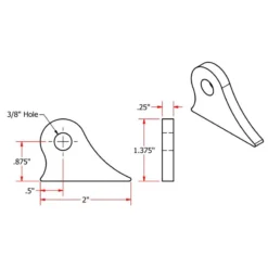 Weld On Steel Brake Stay Or Mounting Tab By TC Bros -Maxima Store 104 0048.1