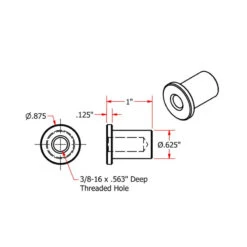 Tophat Style Blind Threaded 3/8-16 Steel Bungs By TC Bros -Maxima Store 104 0057.1