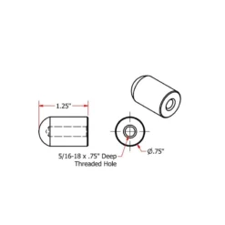Radius Style Threaded 5/16-18 Short Length Steel Bungs By TC Bros -Maxima Store 104 0058.1