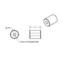 Steel Bungs 5/16-18 Threaded 1 Inch Long By TC Bros -Maxima Store 104 0062.1
