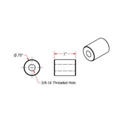Steel Bungs 3/8-16 Threaded 1 Inch Long By TC Bros -Maxima Store 104 0063.1