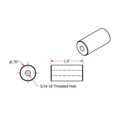 Steel Bungs 5/16-18 Threaded 1-1/2 Inch Long By TC Bros -Maxima Store 104 0064.1
