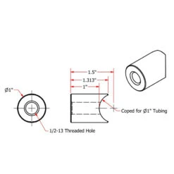 Coped Steel Handlebar Riser Bungs 1/2-13 Threaded By TC Bros 9 Coped Steel Handlebar Riser Bungs 1/2-13 Threaded By TC Bros -Maxima Store 104 0073 2