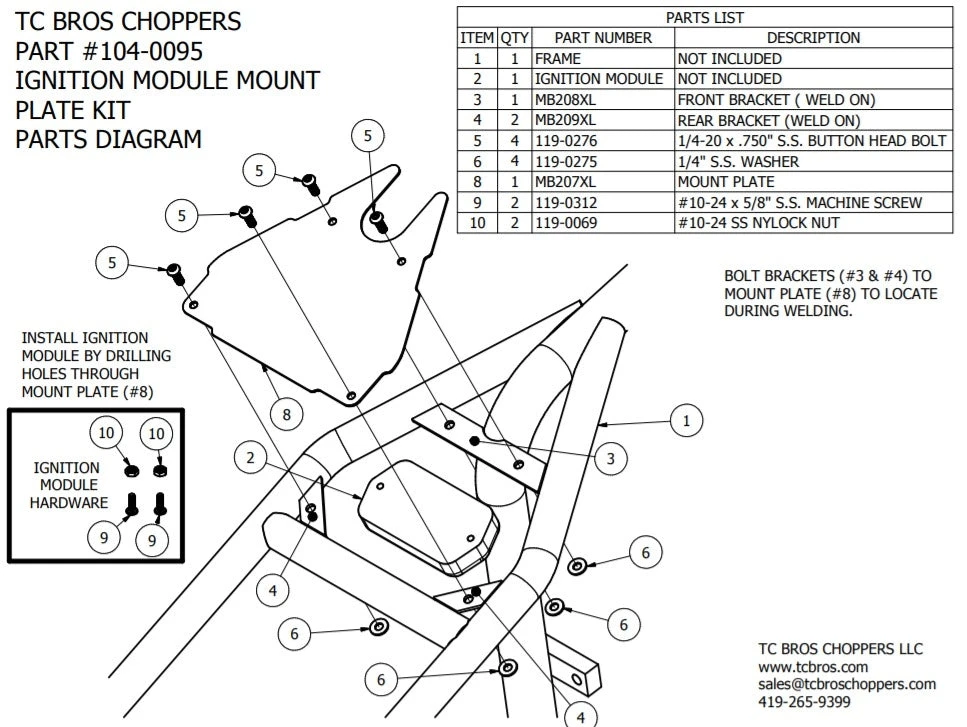 TC Bros. Igniton Module Mounting Kit For 1982-2003 Sportster Hardtails 4 TC Bros. Igniton Module Mounting Kit For 1982-2003 Sportster Hardtails - Image 2
