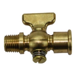 1/4" Brass Petcock With T Handle NPT Male X NPT Female