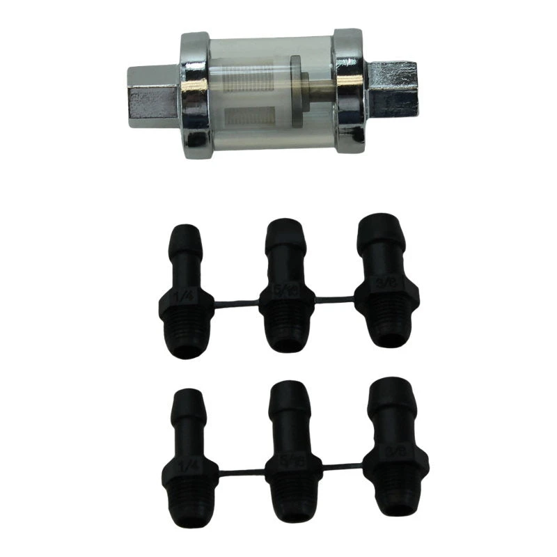 In-Line Glass Fuel Filter For 1/4",5/16"OR 3/8"ID Hose 3 In-Line Glass Fuel Filter For 1/4",5/16"OR 3/8"ID Hose