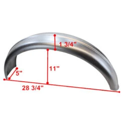 5" Wide Raw Steel Ribbed Bobber Fender -Maxima Store 105 0131b 1 1