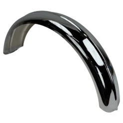 5" Wide Raw Steel Ribbed Bobber Fender - Chrome -Maxima Store 105 0239b
