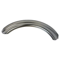 5" Wide Raw Steel Ribbed Bobber Fender - Chrome -Maxima Store 105 0239c