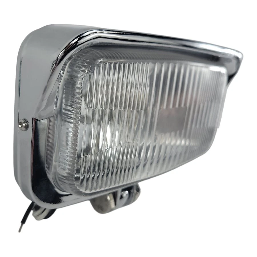 Rectangle Chopper Headlight - Chrome - Clear Lens 4 Rectangle Chopper Headlight - Chrome - Clear Lens - Image 2