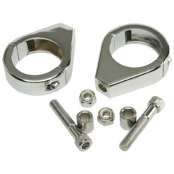 Clamp On Turn Signal Mounts - 41mm Forks - Chrome