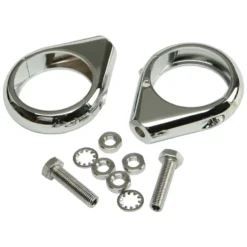 Clamp On Turn Signal Mounts - 49mm Forks - Chrome