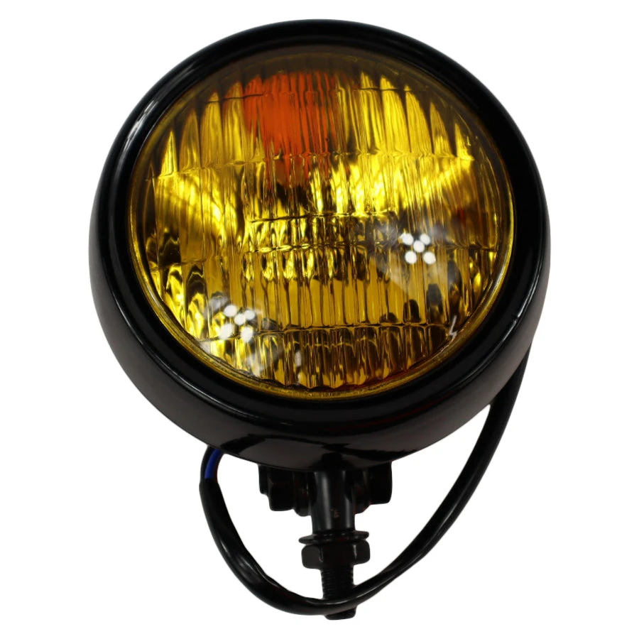 4" Chopper Headlight - Black Amber Lens 3 4" Chopper Headlight - Black Amber Lens