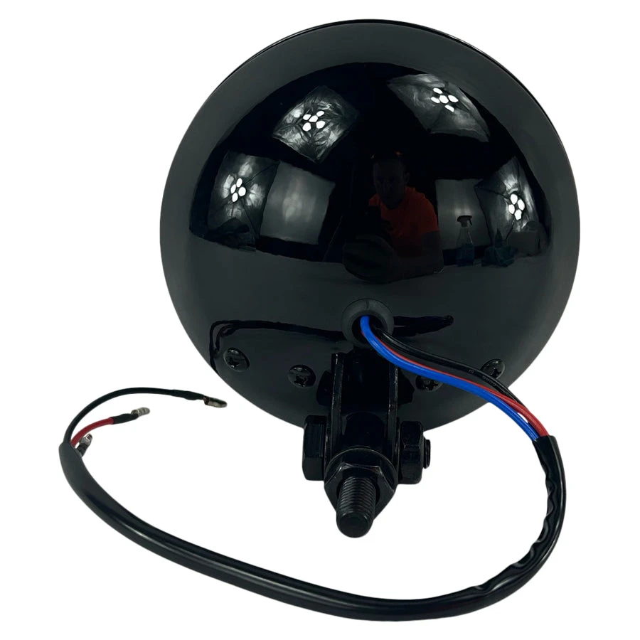 4" Chopper Headlight - Black Amber Lens 4 4" Chopper Headlight - Black Amber Lens - Image 2