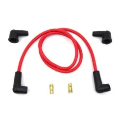 Red 7mm Universal Spark Plug Wire Kit - Black Ends