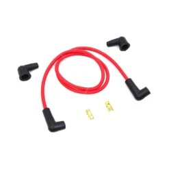 Red 7mm Universal Spark Plug Wire Kit - Black Ends -Maxima Store 108 0159b