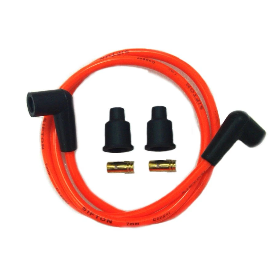 Orange 7mm Universal Spark Plug Wire Kit - Black Ends 3 Orange 7mm Universal Spark Plug Wire Kit - Black Ends