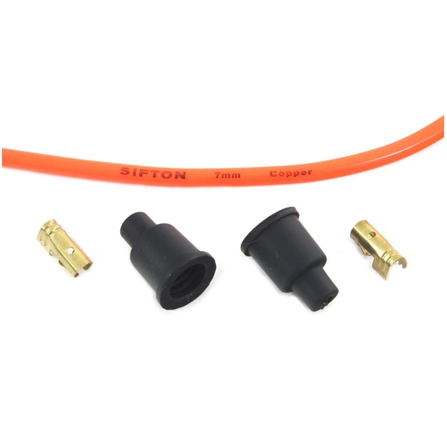 Orange 7mm Universal Spark Plug Wire Kit - Black Ends 4 Orange 7mm Universal Spark Plug Wire Kit - Black Ends - Image 2