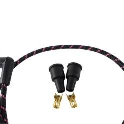 Cloth Braded Spark Plug Wire Kit 7mm - Black W/Red Tracer -Maxima Store 108 0191 3