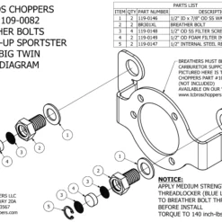 TC Bros Breather Bolts For 1991-2022 Sportster & EVO Big Twin -Maxima Store 109 0082diagram