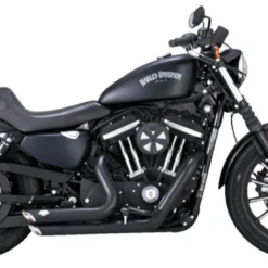Shortshots Staggered Exhaust System 2014-2021 Sportster - Black -Maxima Store 109 0399 4
