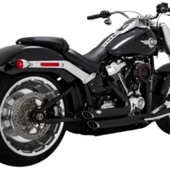 Shortshots Staggered Exhaust System M8 Softail - Black -Maxima Store 109 0401