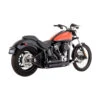 Shortshots Staggered Exhaust System 2012-2017 Softail Models - Black -Maxima Store 109 0402 2
