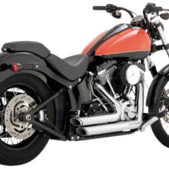 Shortshots Staggered Exhaust System 2012-2017 Softail Models - Chrome -Maxima Store 109 0403