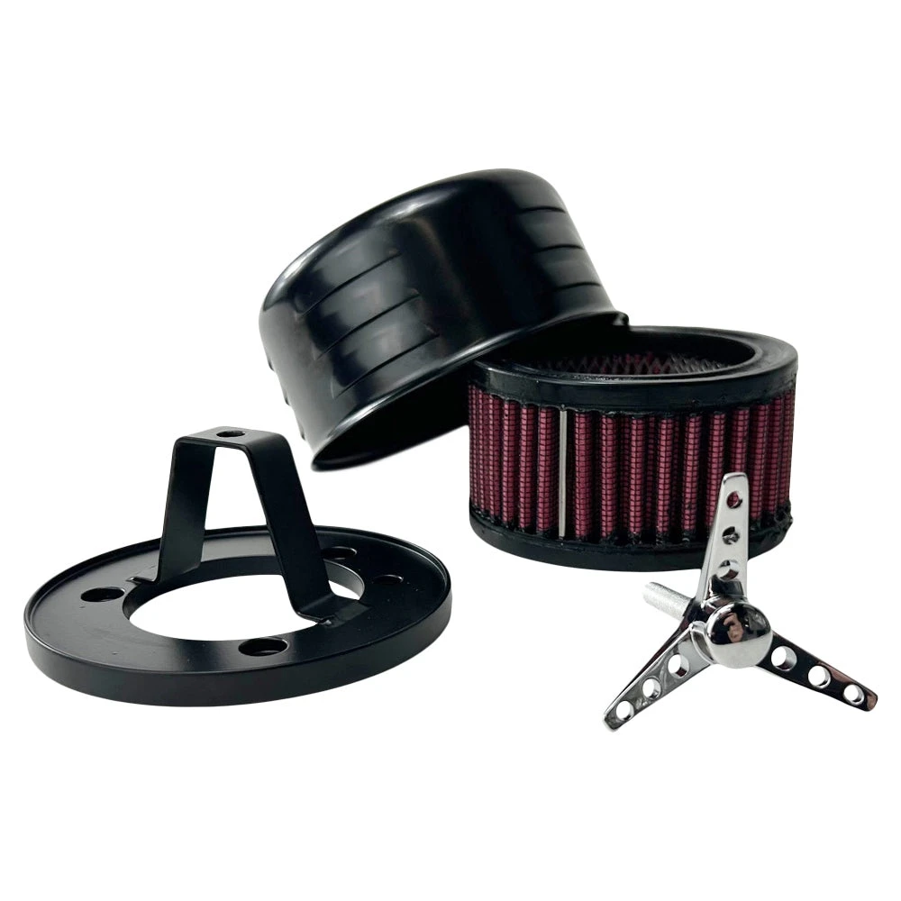 TC Bros. Black Louvered Air Cleaner For HD CV Carbs & EFI 4 TC Bros. Black Louvered Air Cleaner For HD CV Carbs & EFI - Image 2