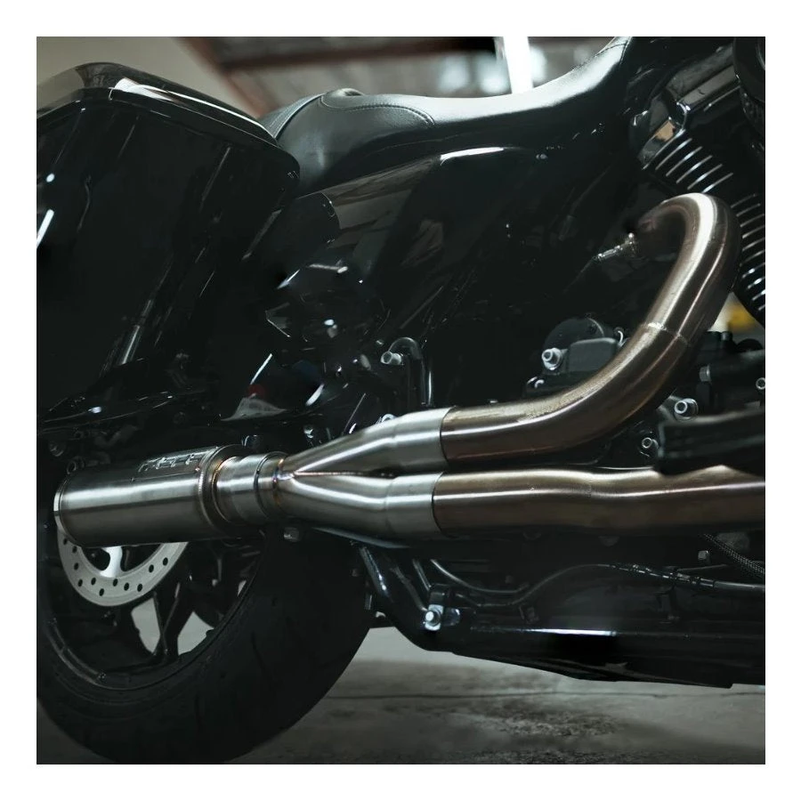 Fab 28 Stainless Exhaust With Canister Muffler For Harley '17+ M8 Touring 6 Fab 28 Stainless Exhaust With Canister Muffler For Harley '17+ M8 Touring - Image 4