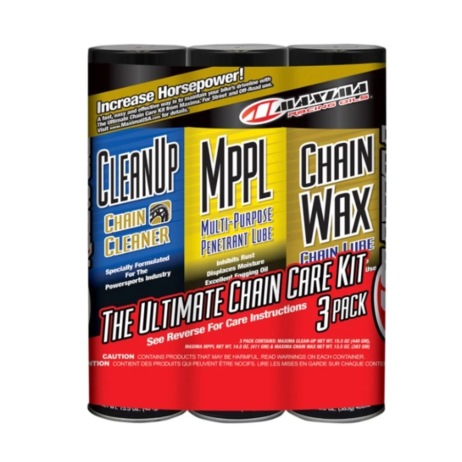 Maxima Chain Wax/Care Kit - 3 Pack Aerosol 3 Maxima Chain Wax/Care Kit - 3 Pack Aerosol