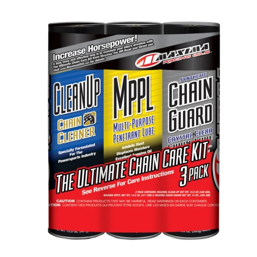 Maxima Synthetic Chain Care Kit -3 Pack Aerosol 3 Maxima Synthetic Chain Care Kit -3 Pack Aerosol