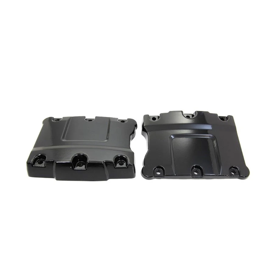 Black Top Rocker Box Cover Set Fits 99-17 Big Twin And Dyna Models 3 Black Top Rocker Box Cover Set Fits 99-17 Big Twin And Dyna Models