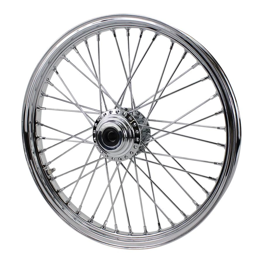 Chrome Front 40 Spoke Wheel 21 "x 2.15" (fits Harley FX,Sportster 1984-1999) Billet Hub 5 Chrome Front 40 Spoke Wheel 21 "x 2.15" (fits Harley FX,Sportster 1984-1999) Billet Hub - Image 3