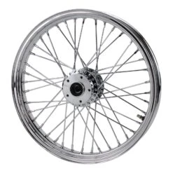 Chrome Front 40 Spoke Wheel 19" X 2.15" (fits Harley FX, Sportster 1984-1999) Billet Hub