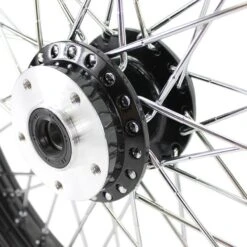 Black Front 40 Spoke Wheel 19" X 2.15" (fits Harley FX, Sportster 1984-1999) Billet Hub -Maxima Store 115 0051a